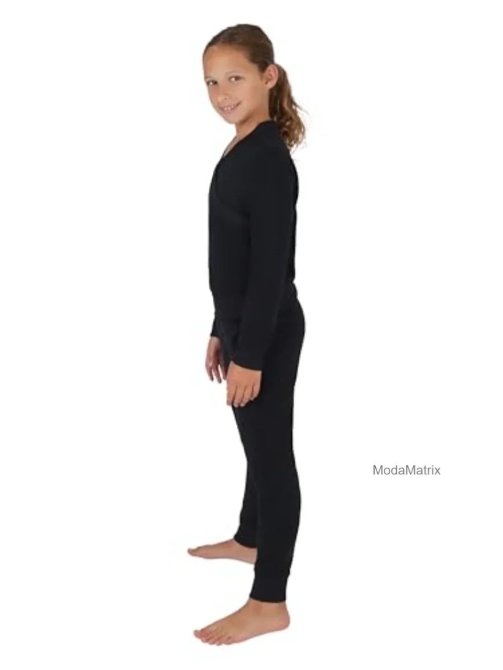 Girls 2 Piece Set Brushed Crossover Long Sleeve Top & Jogger Workout Outfit